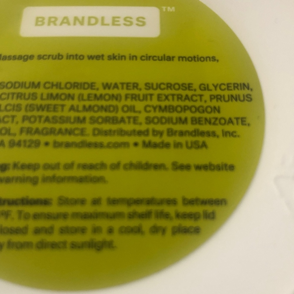 Case of 6 Brandless Salt and Sugar Exfoliating Body Scrub Lemon Verbena 8oz - Picture 10 of 11